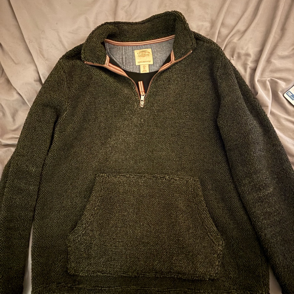 Men's Charcoal Zip-Up Sweater